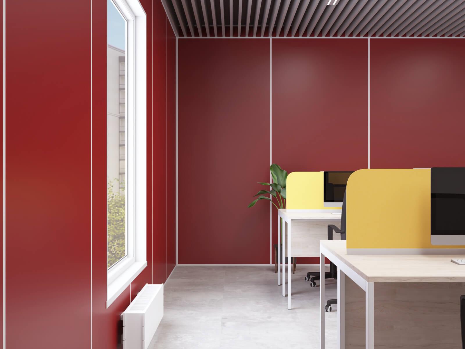 Красные стеновые панели от производителя Ofimall