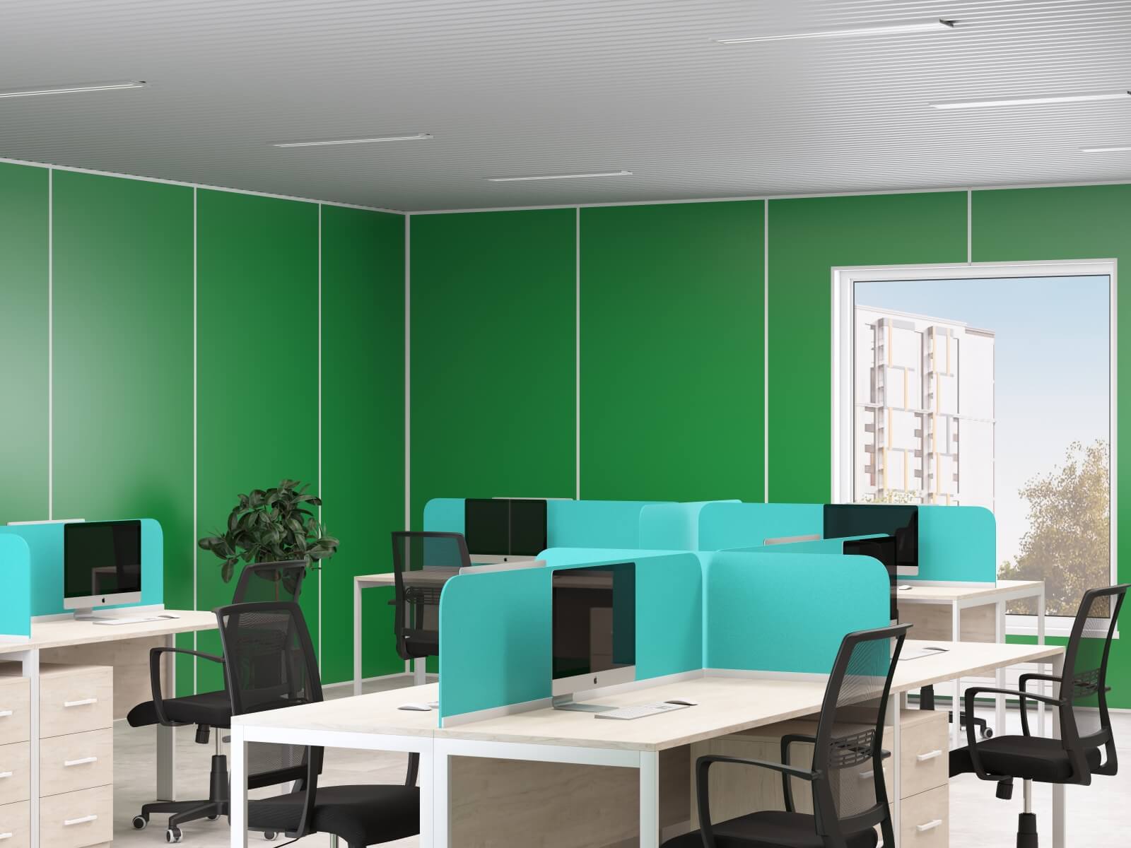 Зеленые стеновые панели Ofimall
