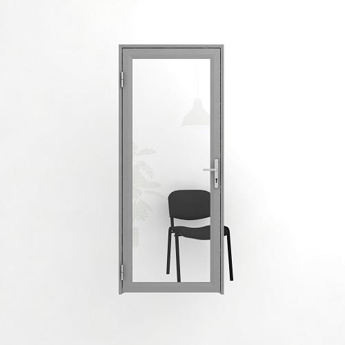 Остекленная офисная дверь: одинарное прозрачное стекло